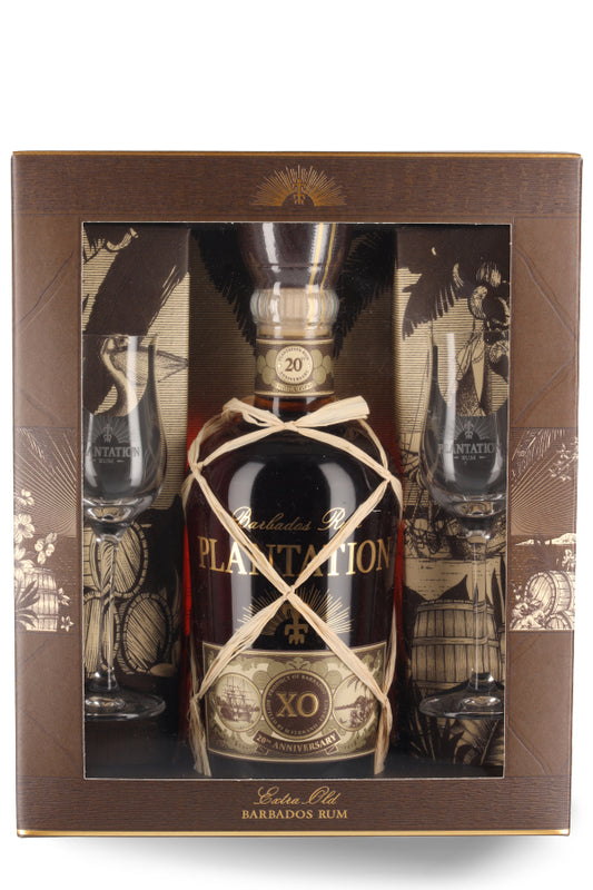 Plantation Barbados XO mit 2 Gläsern 40% vol. 0.7l