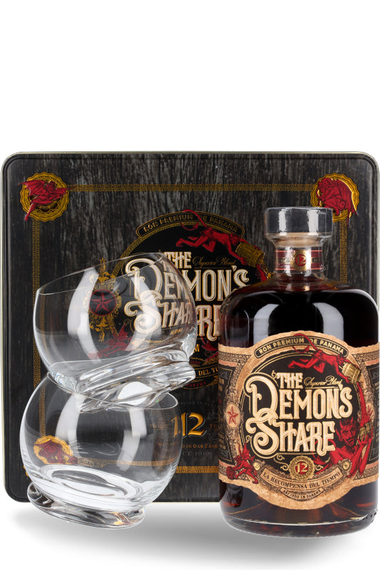 The Demon's Share Rum 12Y Geschenkset mit 2 Gläsern 41% vol. 0.7l