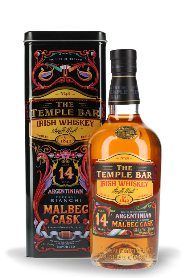 Temple Bar 14YO Single Malt Malbec Cask Finish Irish Whiskey 43% vol. 0.7l