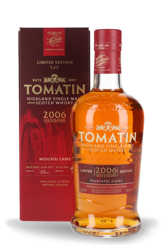 Tomatin The Portuguese Collection „Moscatel Casks” 15 Jahre Highland Single Malt Scotch Whisky 46% vol. 0.7l