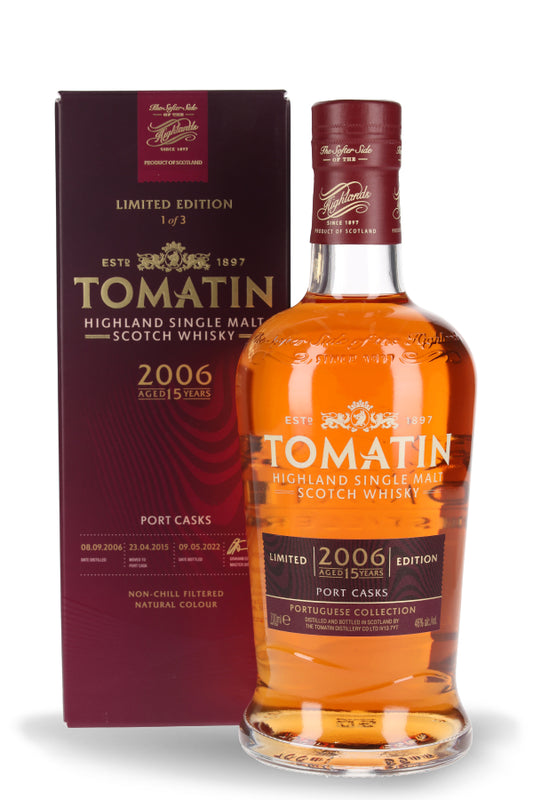 Tomatin The Portuguese Collection „Port Casks” 15 Jahre Highland Single Malt Scotch Whisky 46% vol. 0.7l