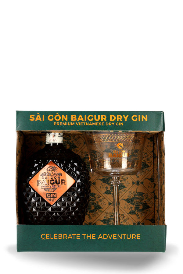 Saigon Baigur Premium Dry Gin Geschenkset 43% vol. 0.7l