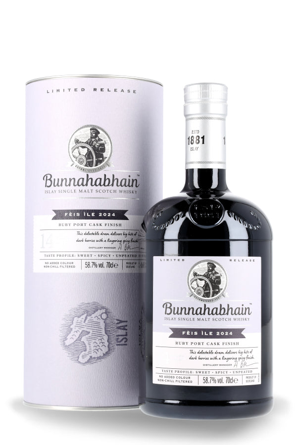 Bunnahabhain Feis Ile Editions 2024 Ruby Port Cask Finish 14 Years 58.7% vol. 0.7l